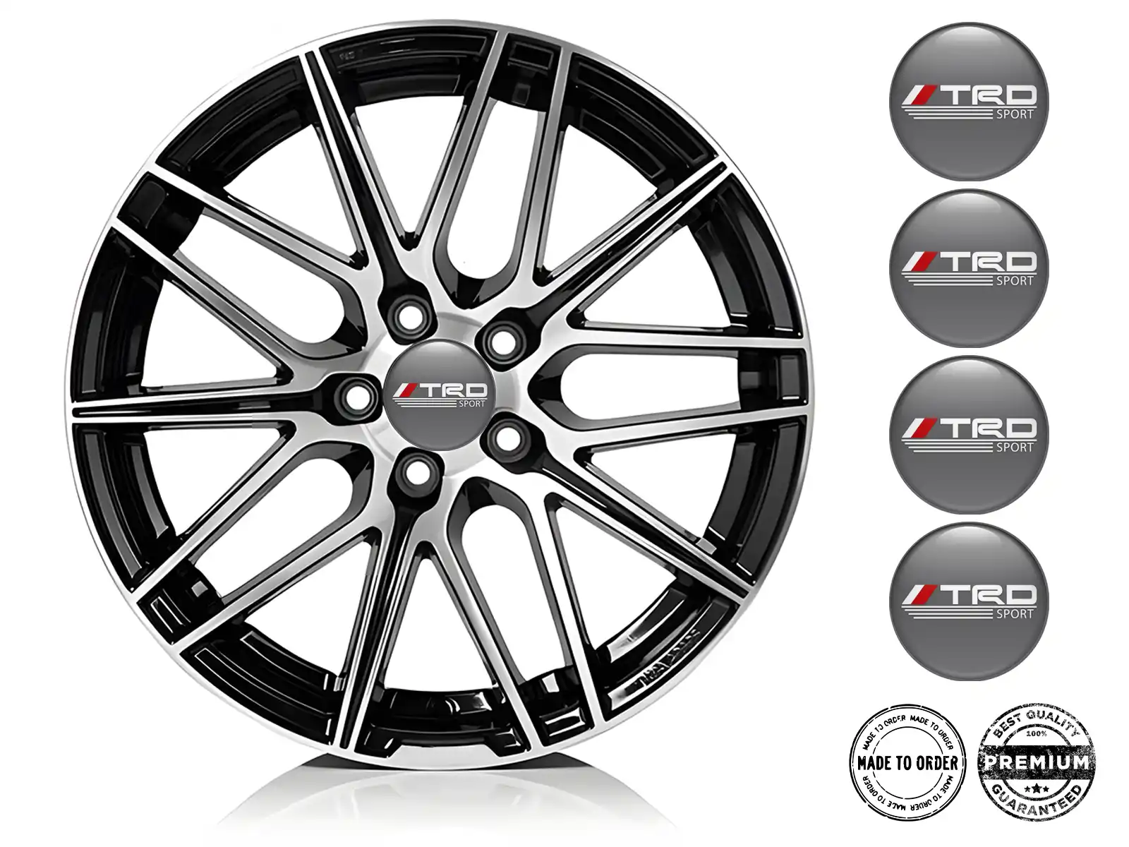 Toyota TRD Pegatinas Resina Bombadas Logos de Rueda Elegante